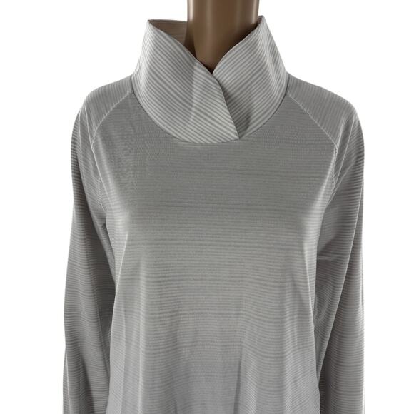 Under Armour White Striped Zinger Cross Over Cowl Neck Pullover - Picture 5 of 10